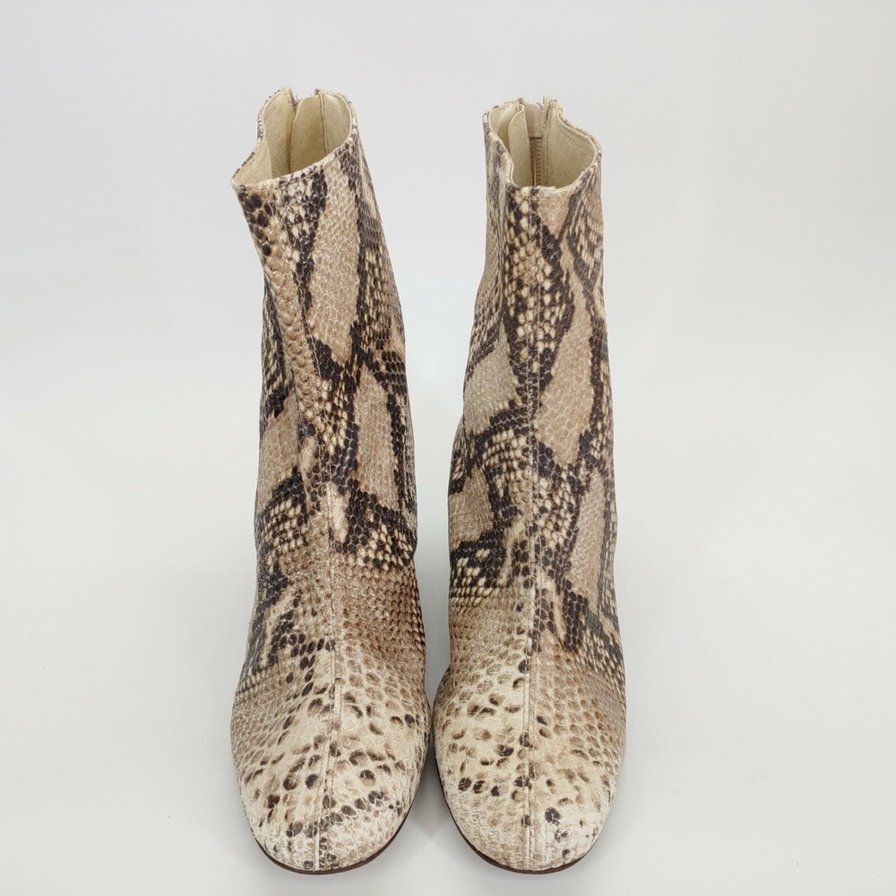 Free People Snakeskin Print Ankle Booties in Beige and Brown